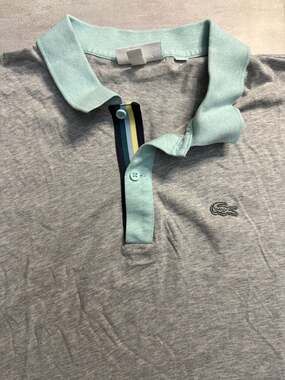 Lacoste Regular Fit Colorblock Pique Polo Shirt Grey/Blue US XL